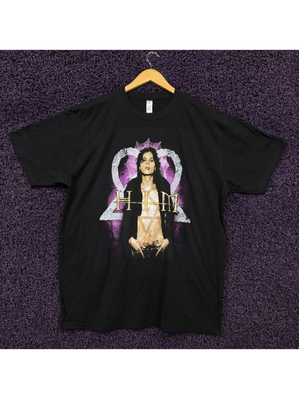His Infernal Majesty Ville Valo Portrait T-Shirt Size Extra Large